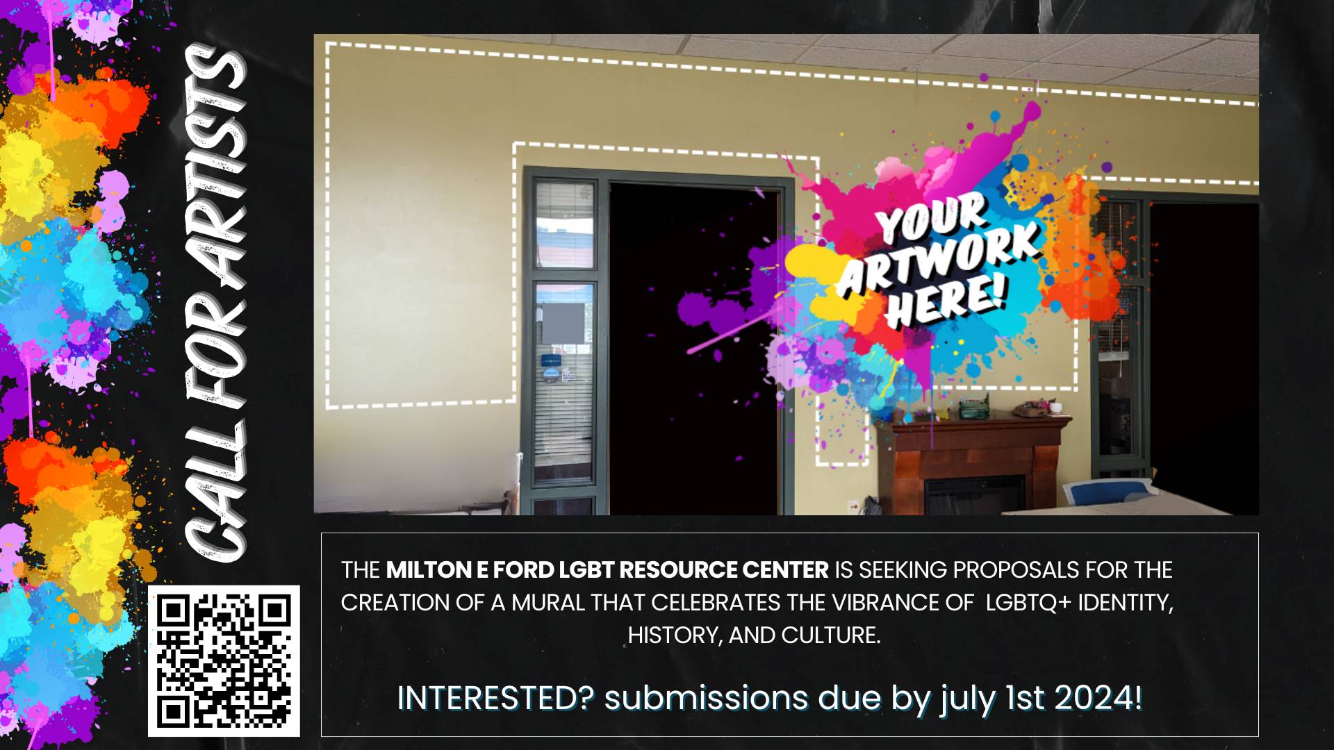 The LGBTRC is commissioning a mural! Submit your proposal today - due July 1